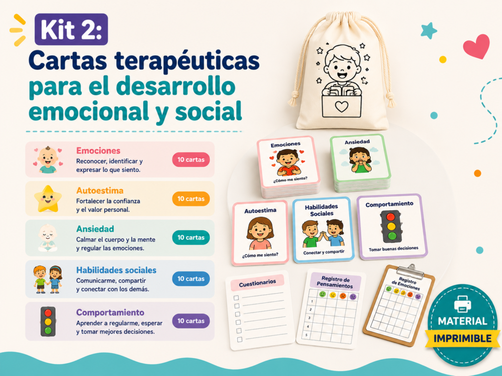 Kit 2: Cartas terapéuticas para el desarrollo emocional y social
